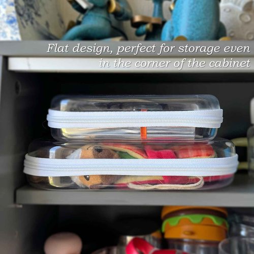 Gberlczz Clear Hard Zipper Case for Storage, Durable Clear Zipper Pouches, Hard Plastic Zippered Pencil Pouch for Snacks Toy Travel Organizer