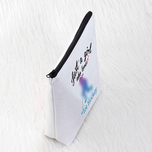 CMNIM Ice Hockey Gifts Ice Hockey Cosmetic Bag Makeup Bags Just a Who Loves Ice Hockey Gifts for Ice Hockey Lovers Team Inspirational Gifts Zipper Pouch Travel Bag Cosmetic