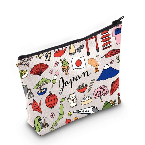 LEVLO Japan Travel Pouch - Zipper Pouch Bag for Souvenirs & Gifts, Japanese Trip Theme