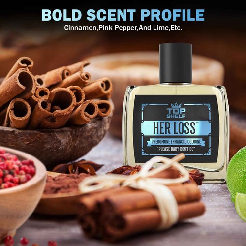 Top Shelf Her Loss Cologne for Men (𝐏𝐡𝐞𝐫𝐨𝐦𝐨𝐧𝐞 𝐄𝐧𝐡𝐚𝐧𝐜𝐞𝐝) - 1.7 Fl Oz Long Lasting Herloss Perfume Para Hombre, Natural Herbal Scent - Awaken Raw Instinct, Her Loss Perfume Attract Her
