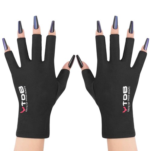 YTDB Fingerless Gloves, UV Protection Gloves for Women, Ideal for Gel Manicures and UV Light for Nails, Lightweight and Stretchy Fabric