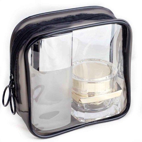 LYroo Black Small Makeup Bag Clear Mini Makeup Zipper Pouch Makeup Bag Small Cosmetic Bag for Purse Essentials Items Women Coin Purse Aesthetic Stuff(2 Pack)