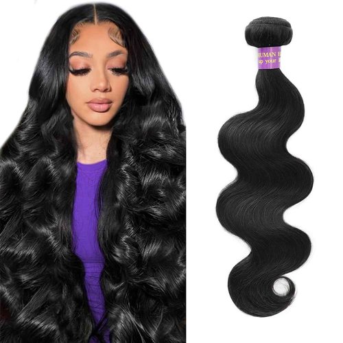 KAITHLYPO 12A Body Wave Bundles Human Hair 16 Inch 100% Unprocessed Brazilian Virgin Quick Weave Human Hair Extensions Real Human Hair for Women