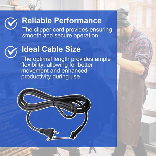 04624 Hair Clippers Cord Replacement for Andis T-Outliner/Outliner II Trimmers,Power Wire for Hair Trimmer GO,GTO Models,04603,04710,2 Wire Plug
