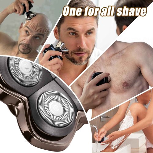 2 Pack PRO 4 Head Replacement Blades for Skull Pitbull, Palm & Butterfly Kiss Shavers - 4D Floating Rotary Heads for Close and Smooth Shaving - Japanese Stainless Steel Wet & Dry Shaving Blade Head