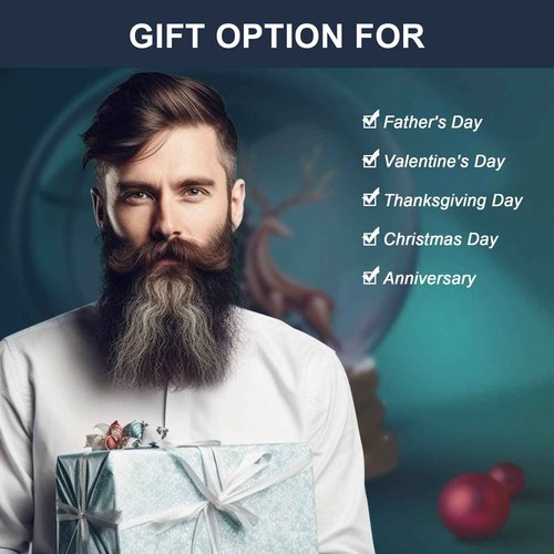 DAN Technology Beard Straightener Kit for Men – Ionic Heated Beard Comb & Wooden Brush, 30s Fast Heating, Tourmaline Ceramic, 3 Heat Settings (310°F–400°F) Dual Voltage, 30 Min Auto Off
