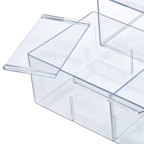 iDesign The Sarah Tanno Collection Plastic Cosmetic Drawer Organizer, Clear/White Large