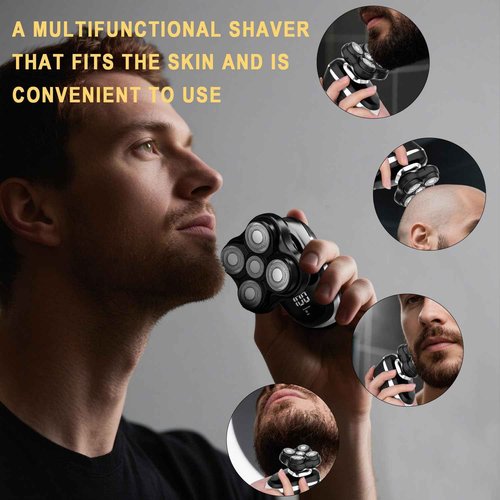 LQT Head Shaver for Bald Men | Wet & Dry Electric Shaver with 5D Floating Head & Magnetic Blades | Rechargeable Razor with LED Display & 3-Second Safety Lock