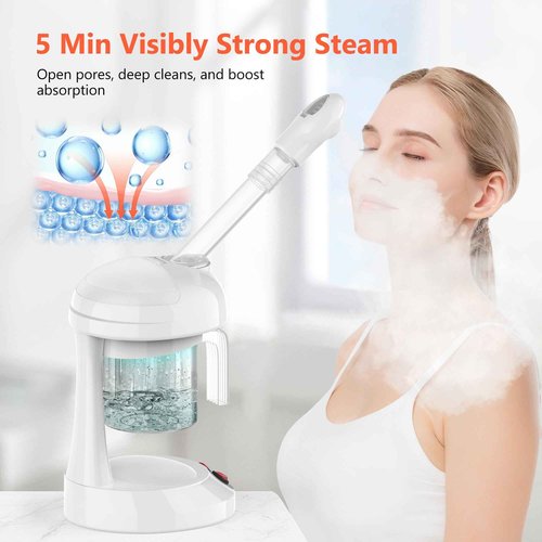 Ozone Facial Steamer - TASALON Face Steamer for Facial Deep Cleaning, Portable Facial Steamer with Removable Water Cup, Nano Ionic Face Steamer for Home Salon Spa or Personal Care