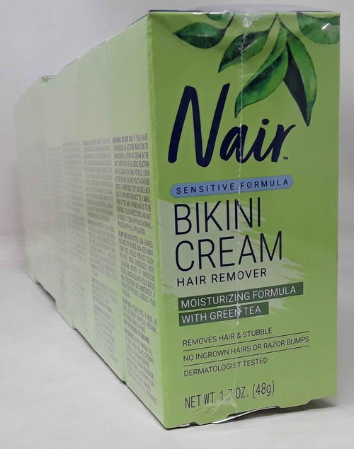 Nair Hair Remover Bikini Cream With Green Tea Sensitive Formula 1.70 oz (Pack of 7)