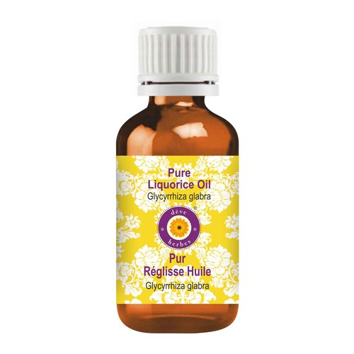 Deve Herbes Liquorice Oil (Glycyrrhiza glabra) | Cold Pressed | Pure | Natural | Undiluted | For Diluting Essential oils | For Skin & Massage | Non-Sticky| Lightweight| Men & Women | 100ml (3.38 oz)