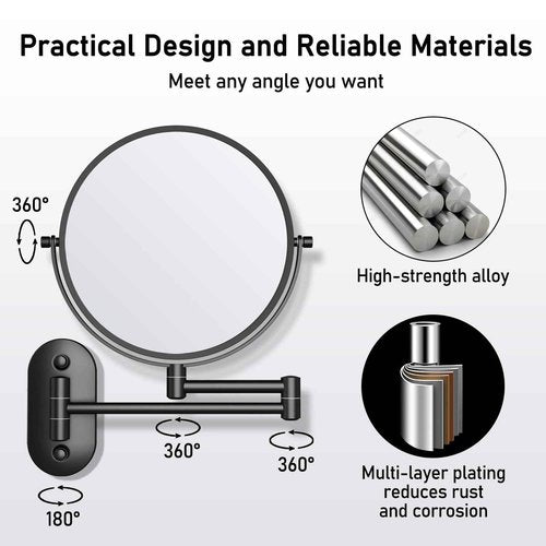 Wall Mounted Makeup Mirror with Magnification, 30X Magnifying Mirror for Wall, Bathroom Mirror for Shaving, Vanity Mirror Wall Mounted for Daily use, 8 Inch