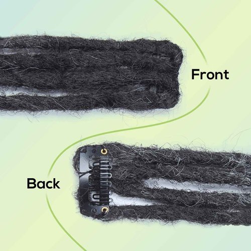 Pouweney 10PCS Clip in Dreadlock Extensions Full Sets, 24 inch Synthetic Clip Dreads Extensions Handmade Soft(gray/white, Clip-in 40 Strands)