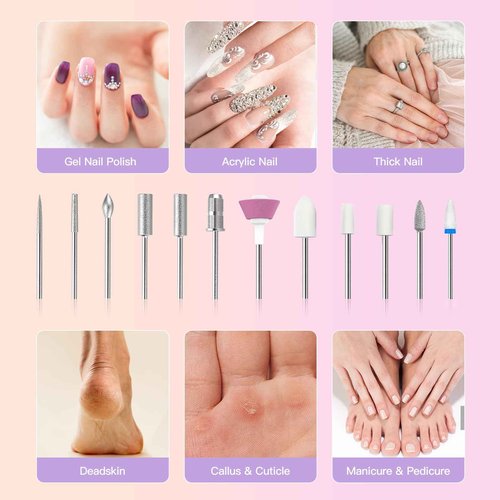 HEBECA Electric Nail Drill PRO + 1 Set Replacement Nail Drill Bits