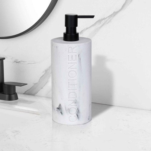 Indecor Home Conditioner Dispenser – Luxurious Refillable Pump Bottle with Embossed Text, Durable Construction for Bathroom and Kitchen
