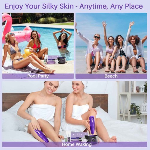 BLITZWAX Brazilian and Bikini Waxing Kit for Women, Hard Wax Warmer for Face, Legs and Body, At Home Hair Removal Kit, Beginner Friendly, Digital Fast Heating, 51 Wax Items
