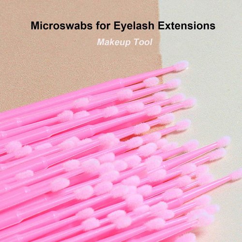 2100PCS Microswabs for Eyelash Extensions，Micro Applicators Brush for Cleaning and Applying Make-up Pink (Head Diameter: 2.0mm)