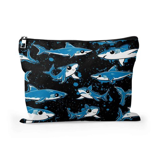 Cafl Underwater World Shark Makeup Bag Shark Toiletry Bag Cosmetic Bag for Women Large Capacity Makeup Bags Travel Toiletry Bag Accessories Organizer 10 * 8in