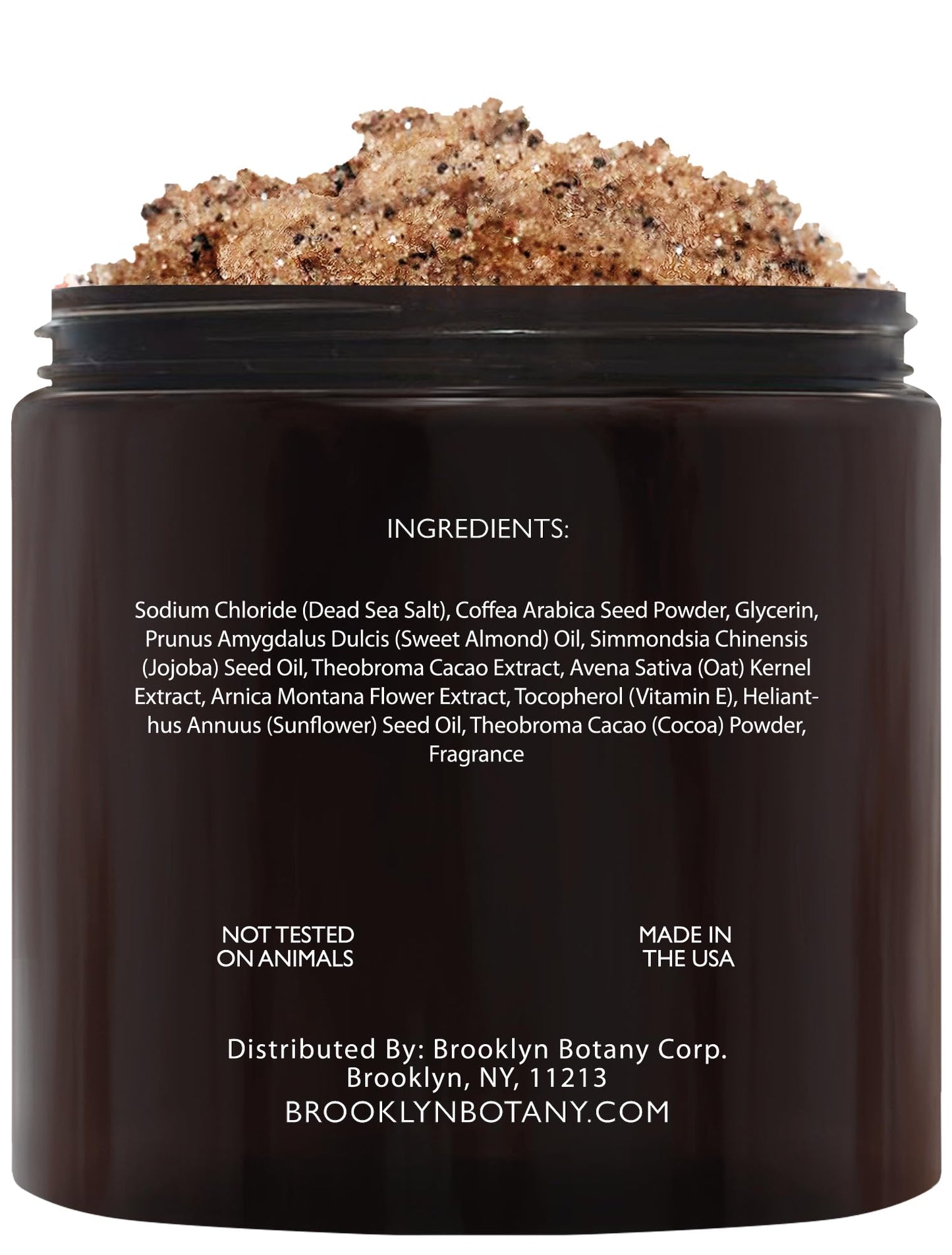 Brooklyn Botany Dead Sea Salt and Arabica Coffee Body Scrub 10 oz - Moisturizing and Exfoliating Body, Face, Hand, Foot Scrub - Fights Stretch Marks, Fine Lines, Wrinkles - Great Gifts for Women & Men