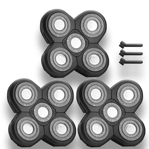 Shaver Replacement Blades Compatible with F-ree-bird Head Shaver Kit, 5 Blades Shaver Replacement Heads for Bald Men, Ruixin Replacement Blades for Flex-series Electric (3P)