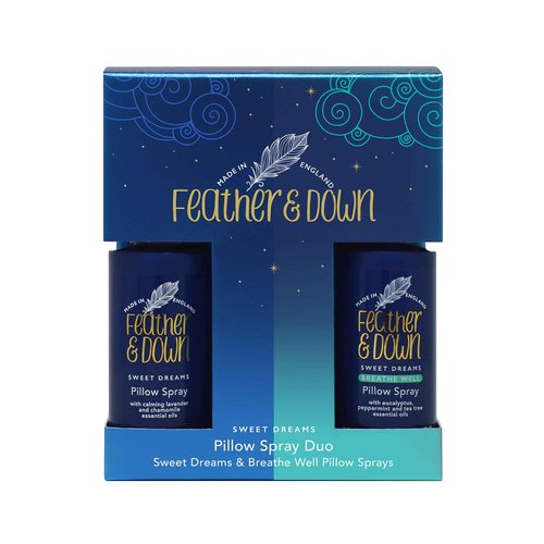 Feather & Down Pillow Spray Duo Set: 50ml Sweet Dreams Pillow Spray & 50ml Breathe Well Pillow Spray, The Perfect Combination for a Peaceful Night's Sleep, Vegan & Cruelty Free