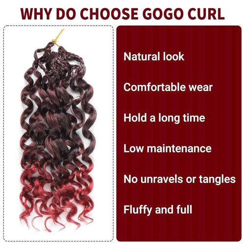 Datanala GoGo Curl Crochet Hair 18 Inch Water Wave Crochet Hair 8 Packs Ombre Beach Curl Crochet Braiding Hair Synthetic Extensions For Women (TBUG, 18inch(8packs))