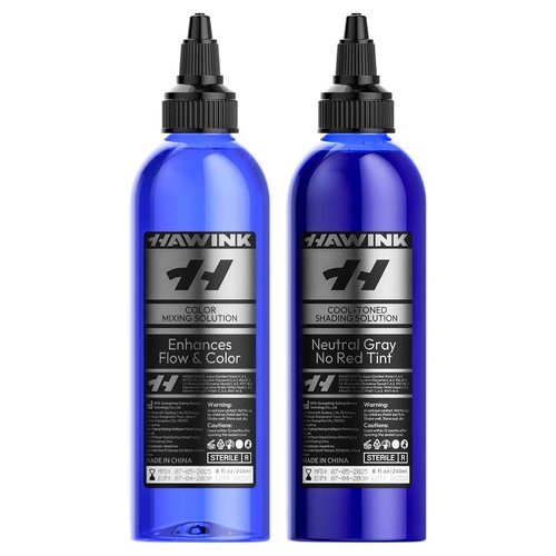 Tattoo Ink Color Mixing Solution, 2PCS Cool-Toned Shading Solution 8OZ and Color Mixing Solution 8OZ Premium Shading Solution Tattoo for Artists TS701-240KIT