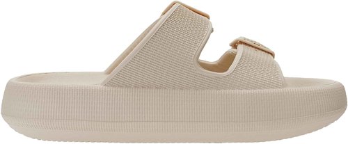 WHITIN Pillow Slippers for Women Men Pillow Bathroom Adjustable Double Buckle Thick Sole EVA Soft House Slides Quick Drying Spa Beach Pool Shower Slippers Khaki