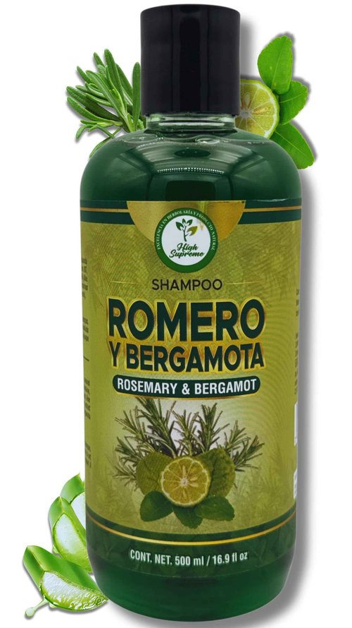 Romero, Sábila & Bergamota Shampoo (Rosemary, Aloe Vera & Bergamot) – 16.9 fl oz – Nourishing Hair Care – Natural Shine & Strength – Healthy, Beautiful Hair – Sulfate-Free (Pack of 2)