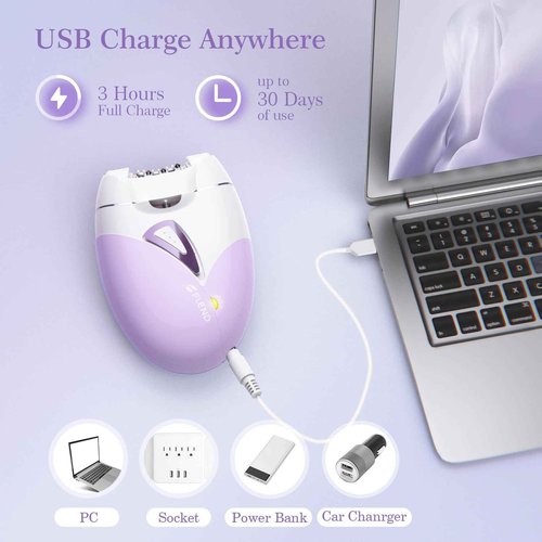 Epilators, 2-Speed Painless Smooth Glide Epilator for Women, Cordless Rechargeable Facial Hair Removal Epilator, Hair Removal Device for Women's Face Legs Bikini Area Arms Legs