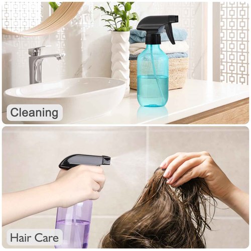 D Dymoece Empty Spray Bottles,10 oz Refillable Water Spray Bottle Adjustable Nozzle Mist/Stream Squirt Bottle for Hair Styling Watering Plants Cleaning Products