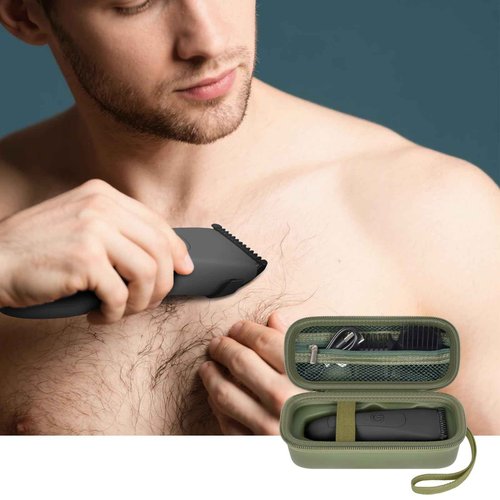 PAIYULE Case for MANSPOT for Meridian Body Hair Trimmer for Men, Electric Beard Shaver Storage Holder for LADYSPOT Pubic Razor and Extra Blade Heads- Box Only (Green)