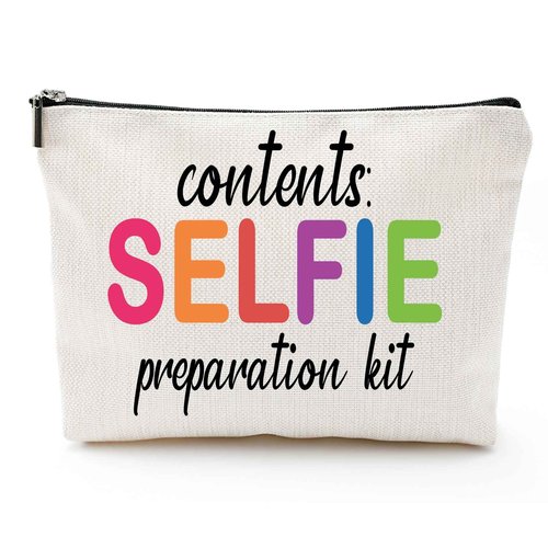 ZUYUROU Funny Cosmetic Bag - Travel Pouch for Beauty Essentials, Selfie Preparation Kit, Girls Birthday Gifts