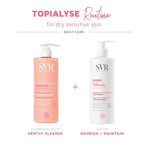 SVR Topialyse Cream With Shea Butter. Nourishing & Soothing Face & Body Cream For Dry Sensitive Skin. Moisturizer For Babies, Kids And Adults. Intense Hydration, 13.5 Fl.oz.