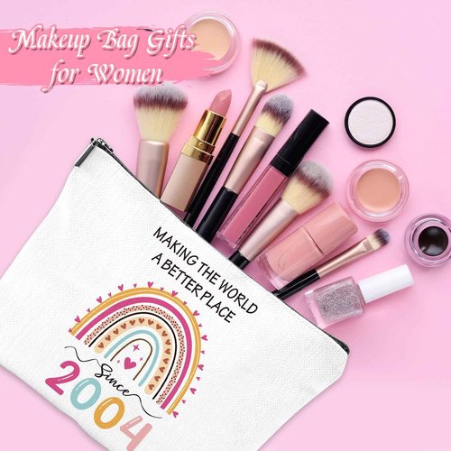 Luvsweets 21st Birthday Gifts for Her - 2004 Birthday Makeup Bag, You Have Been Loved For 21 Years Keychain, Healing Bracelets with Heart Charm, 21 Year Old Birthday Gift Ideas for Daughter Sister