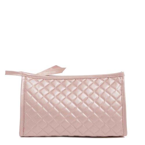 Vera Bradley Cotton Trapeze Cosmetic Makeup Organizer Bag, Rose Quartz
