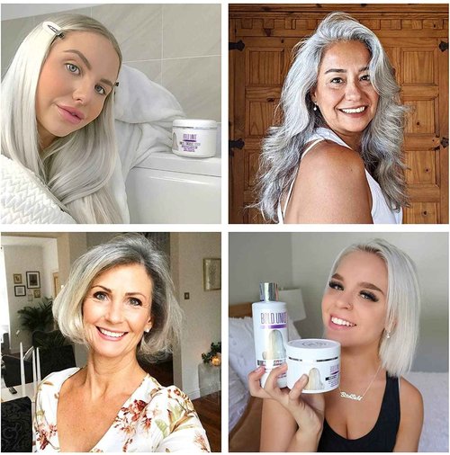 BOLD UNIQ Purple Hair Mask For Blonde, Platinum, Bleached, Silver, Gray, Ash & Brassy Hair & BoldPlex 5 Bond Strengthening Protein Conditioner - Remove Yellow Tones and Condition Dry, Damaged Hair