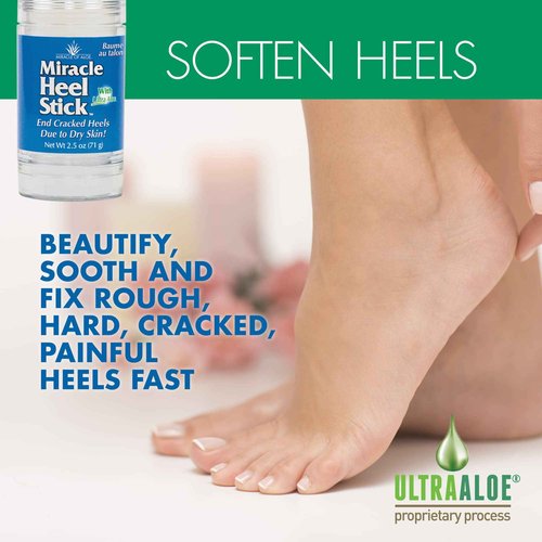 Heel Balm for Dry Cracked Feet - Miracle Heel Stick for Cracked Heel Repair - Heel Balm Stick for Cracked Heel Treatment - Formulated with Pure Aloe Vera, Tea Tree Oil, Shea & Cocoa Butters | 2.5 oz