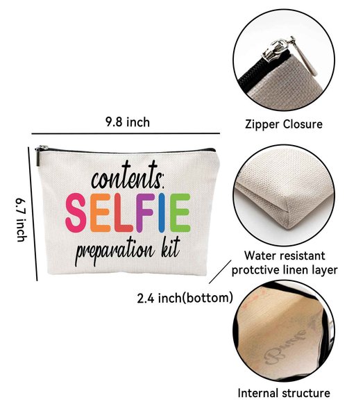 ZUYUROU Funny Cosmetic Bag - Travel Pouch for Beauty Essentials, Selfie Preparation Kit, Girls Birthday Gifts