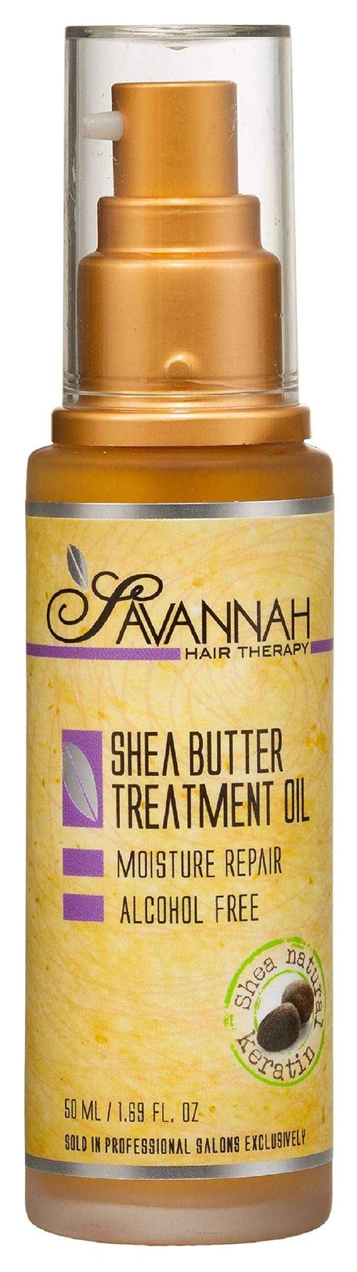 Savannah Hair Therapy Hair Oil with Shea Butter for Frizzy, Dry & Damaged Hair, Hydrating Keratin Treatment Oil, 1.69oz/50ml