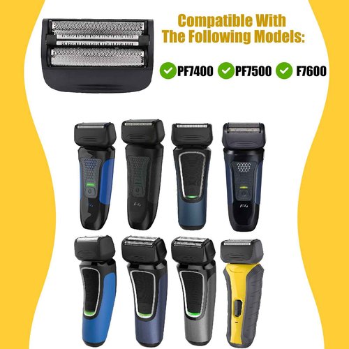 Replacement Head and Cutter Assembly Compatible with Remington PF7400, PF7500, and PF7600 Foil Shavers，2 PACK（BLACK）