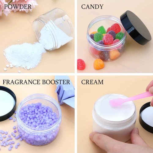 54 Pack 4oz Plastic Containers with Lids, Jars with Lids, Great for storing,lip balms, creams, ointments, cosmetics, samples