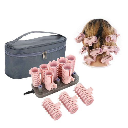 Milltrip 10Pcs Professional Electric Heated Roller Curling Set, Fast Heating Hair Styling Tool with 160°C Thermostat, Travel Friendly (Upgraded Vibration Hot Compression)