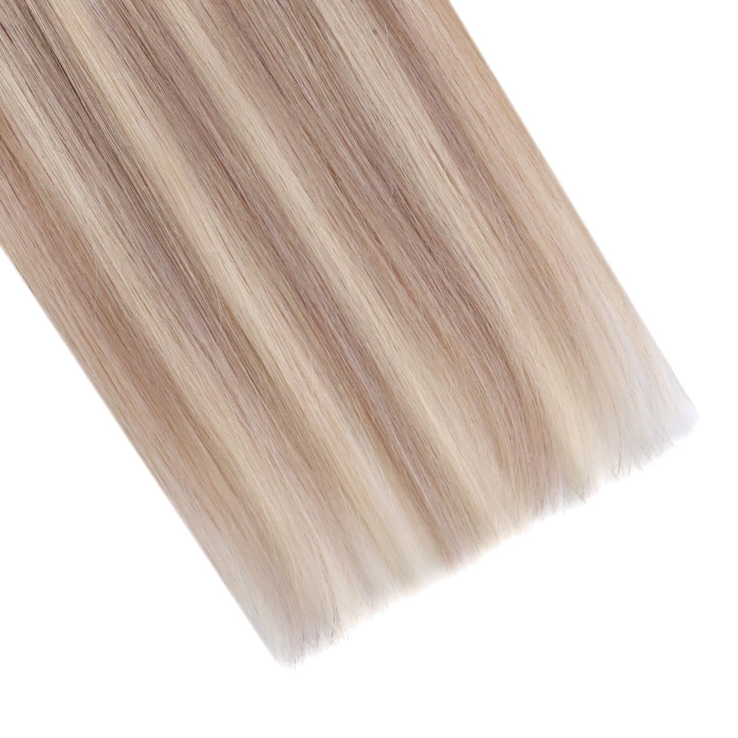 Ugeat Tape in Hair Extensions Real Human Hair Blonde Hair Extensions Tape in Ash Blonde Highlights Bleach Blonde Human Hair Invisible Tape in Extensions for Short Hair 10Inch 20pcs 30G