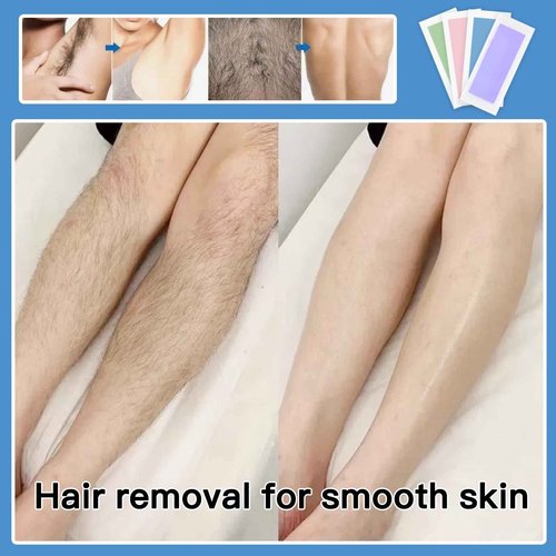 Wax Strips for Hair Removal - 80PCS Large size Body Waxing Strips Patches with 20 Bags Calming Oil Wipes Honey Depilatory Patch at Home Easy Hair Removal for Men, Women, Face, Body