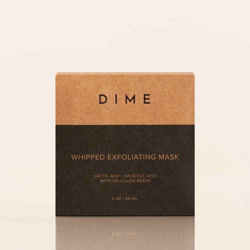 DIME Beauty Whipped Exfoliating Mask, Face Scrub and Cleanser, Lactic Acid and Salicylic Acid Scrub, 2 oz / 60 ml
