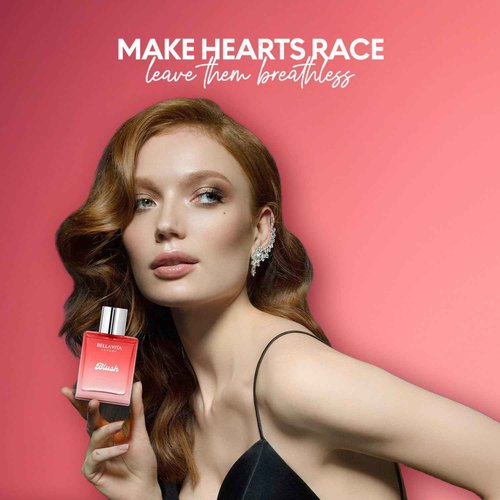 BELLAVITA Luxury Blush Perfume for Women 100ml | Notes of Red Fruits, Moss, Vanilla and Sandalwood | Long Lasting Perfume for Woman | Premium BlushMusky, Fruity and Woody Fragrance for Women