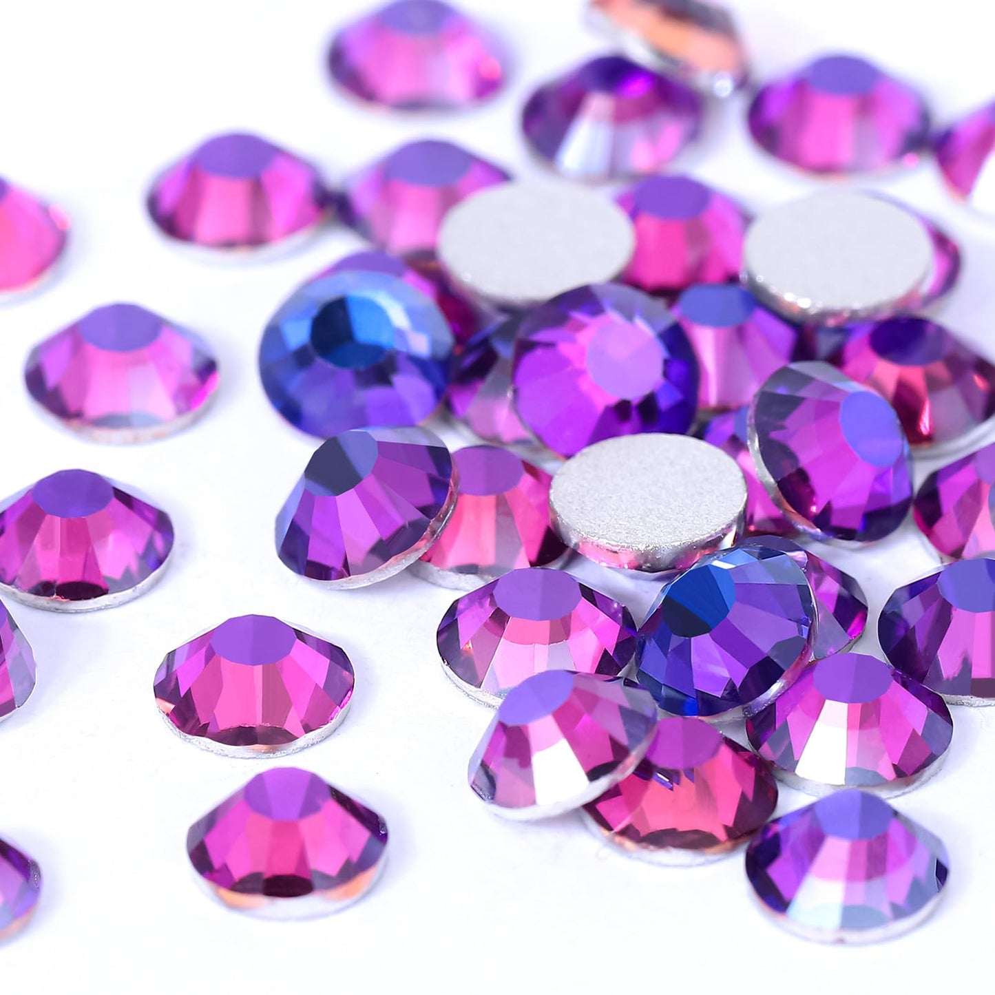 Novani Purple Rhinestones, Flatback Loose Crystal Gemstones 1440pcs Glass Rhinestone for Clothes Shoes Crafts Makeup Nail Art and DIY Decorations(SS20, Purple Velvet)