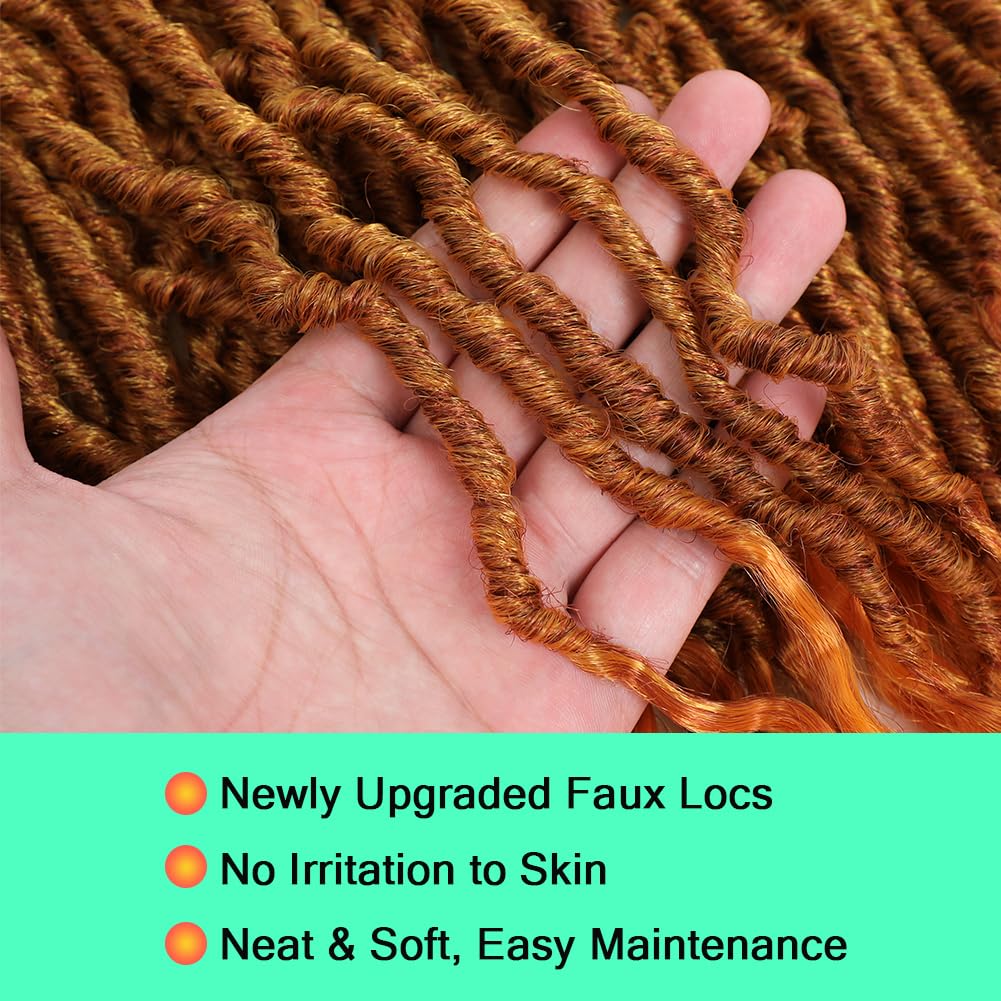 XCDIFA Faux Locs Crochet Hair 26 Inch(7 Packs) New Soft Locs with Curly Ends Goddess Locs Crochet Hair Pre Looped Synthetic Boho Locs Crochet Braids Hair for Black Women (Orange)