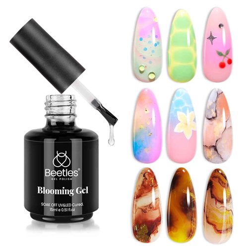 beetles Gel Polish Nail Set 20 Colors Cozy Campfire Collection Orange Green Brown Soak Off Uv Lamp with Beetles Nail Blooming Gel 15ml Clear Uv Led Soak off Nail Gel Diy Nail Art Design Manicure